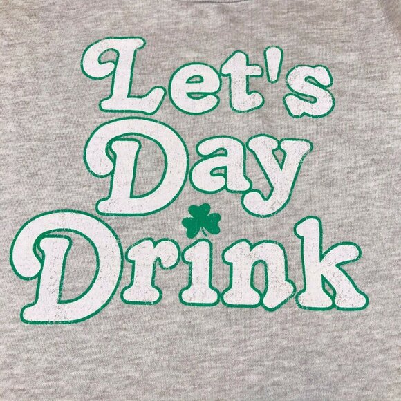 Grayson Threads Womens Size XL Sweatshirt Cropped Lets Day Drink Gray New - Picture 2 of 12